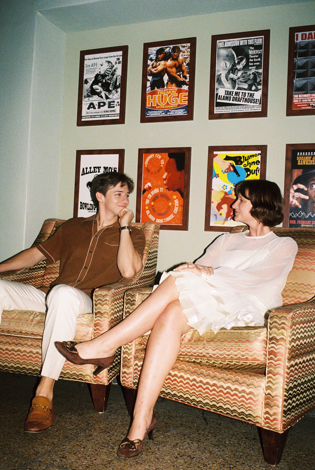 Sitting on chairs